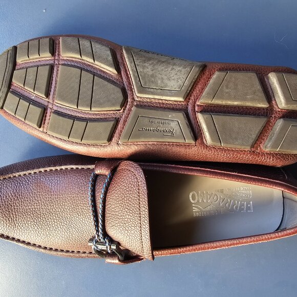 Ferragamo Men's Brown Driver with Gancini Ornament - Picture 3 of 3